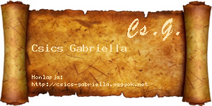 Csics Gabriella névjegykártya